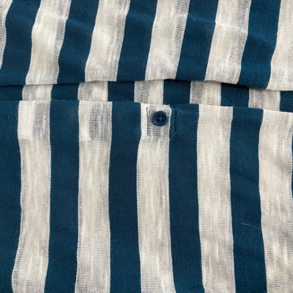 La Vie En Rose Teal and White Striped Swim Coverup - Picture 4 of 6